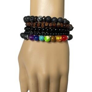 Stretchy bracelets set of 5 rainbow NWOT